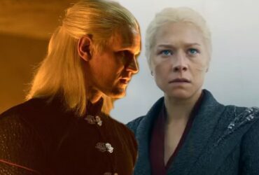 Matt Smith como Daemon Targaryen parecendo zangado ao lado de Emma D'Arcy como Rhaenyra Targaryen parecendo zangada em House of the Dragon.