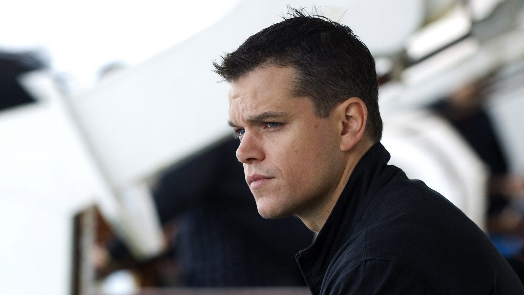 Imagem de Matt Damon como Jason Bourne na franquia Bourne