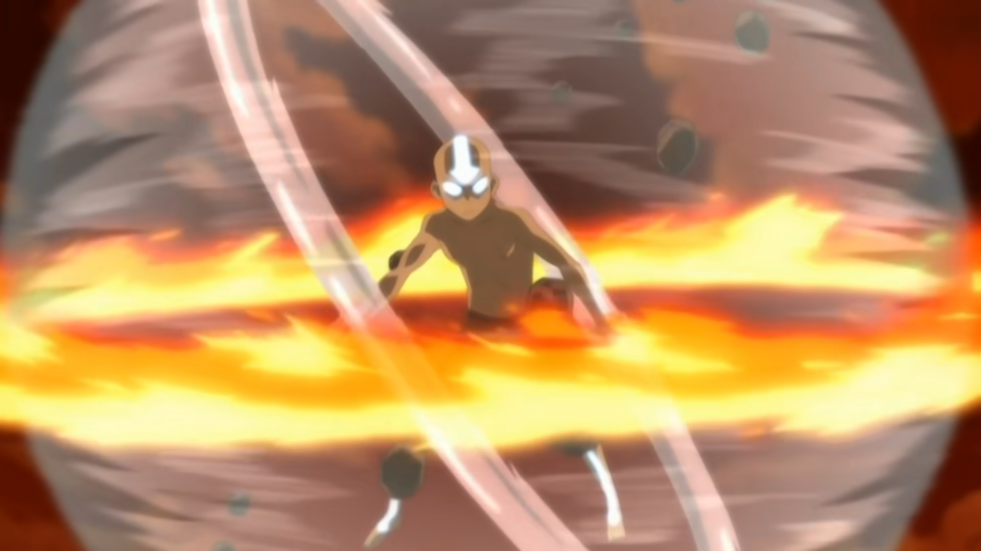 Imagem do Estado Avatar na animação Avatar: A Lenda de Aang