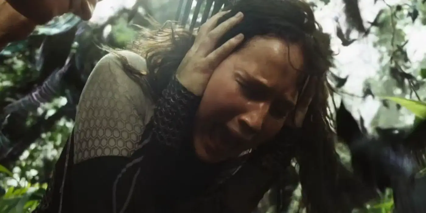 Tordos atacando Katniss em Jogos Vorazes Em Chamas