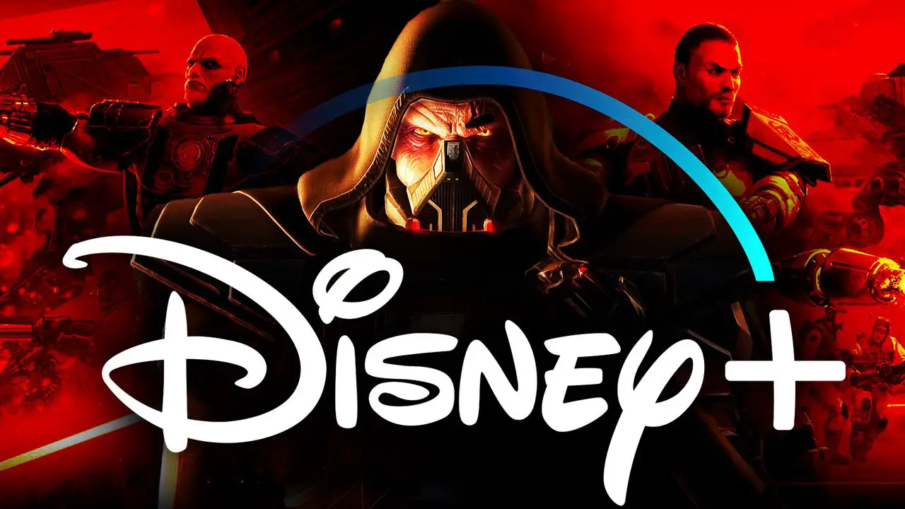 Montagem com Sith e o logo do Disney+