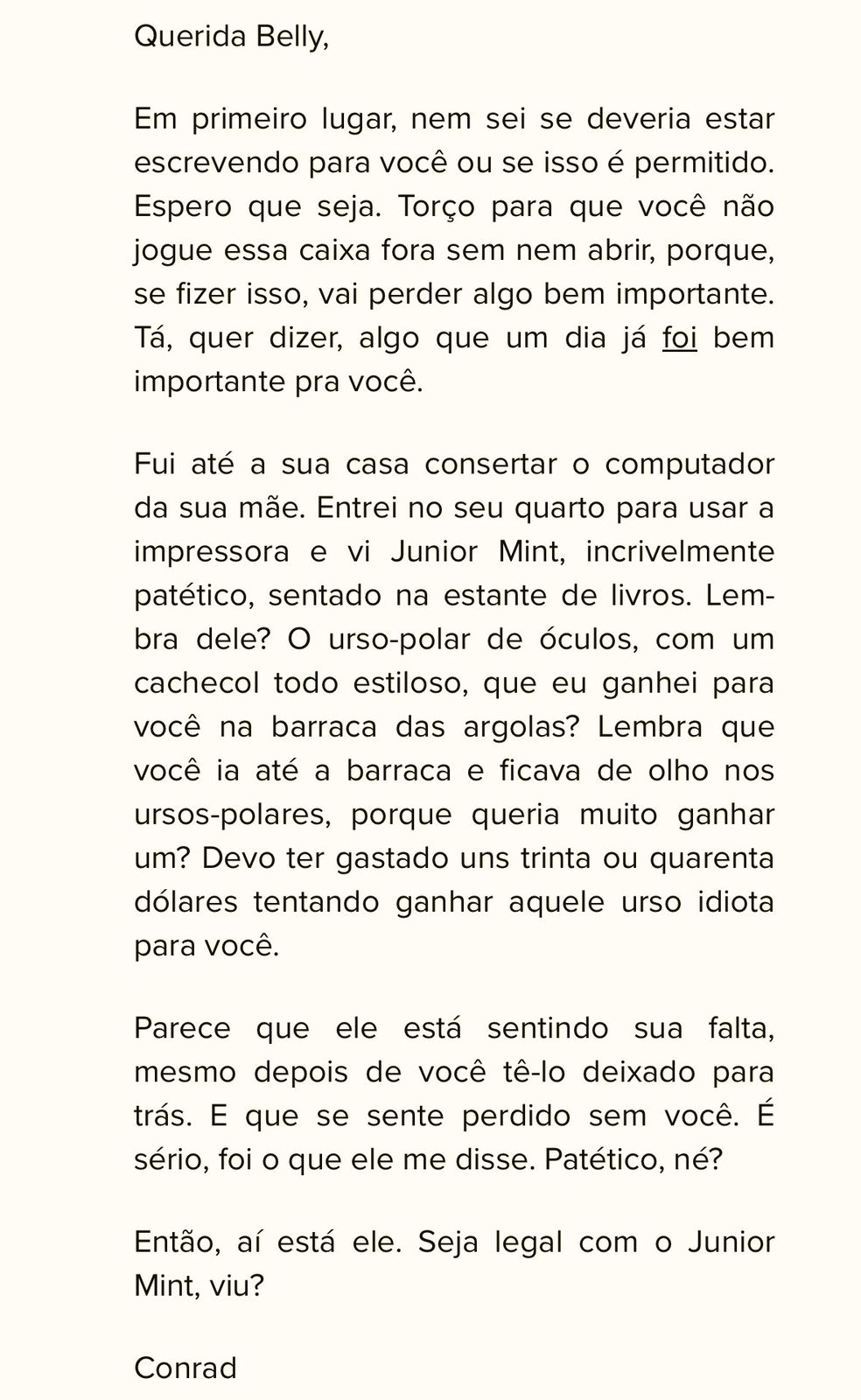 Carta de Conrad para Belly - 1