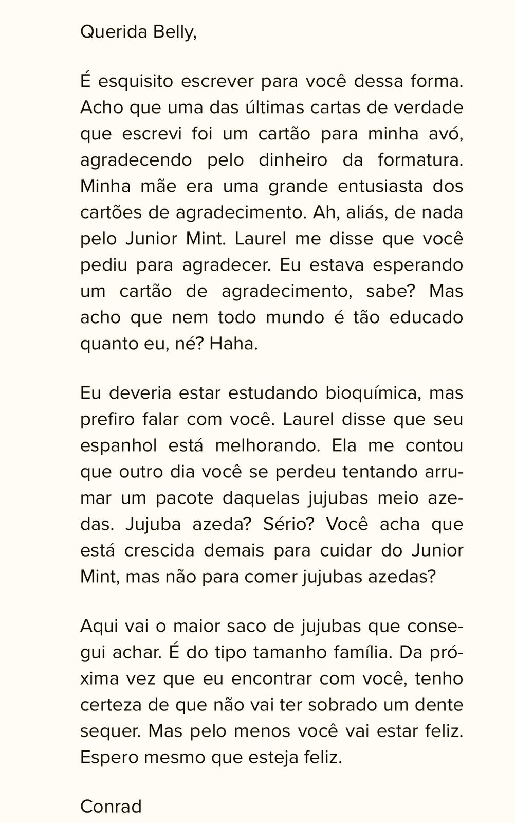 Carta de Conrad para Belly - 2